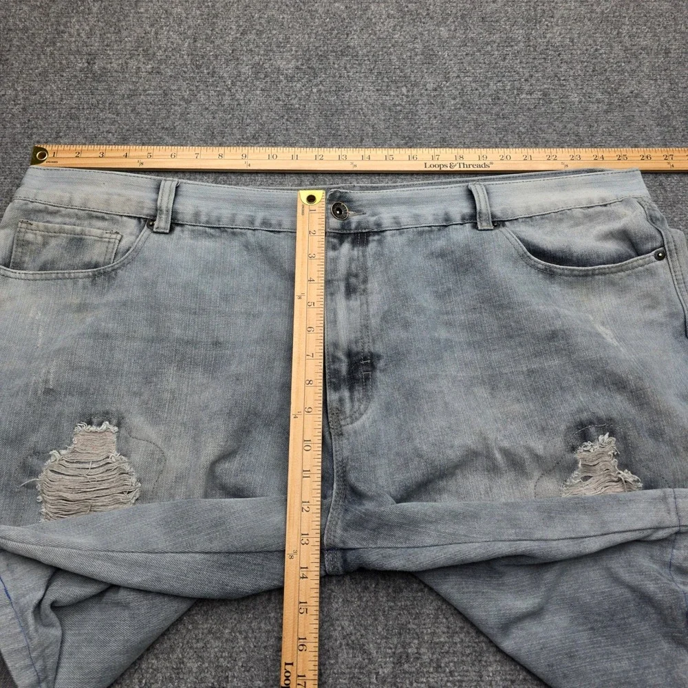 Rocawear Mens Size‎ 50 Classic Fit Denim Shorts Light Wash Distressed Jorts Y2K